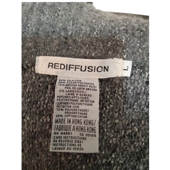 Rediffusion Vintage Silk Angora Beaded Embroidered Turtleneck Sweater Sz L - Picture 6 of 7